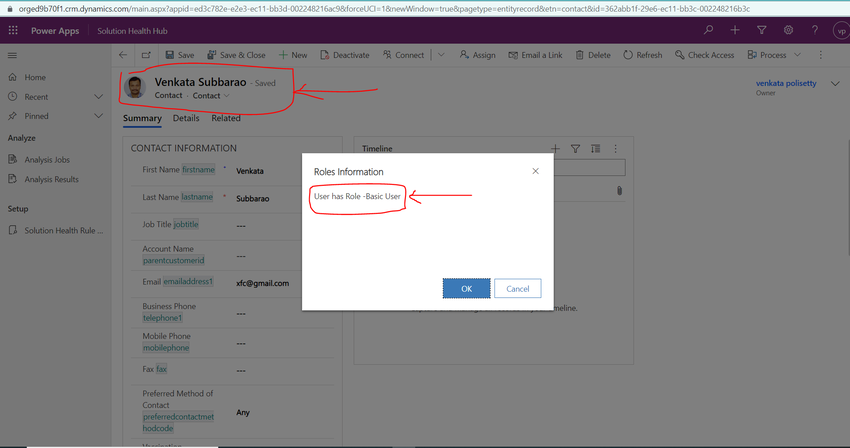 Get User Roles with Webresource in Dynamics CRM
